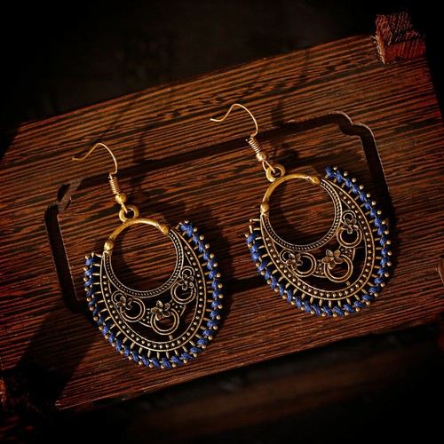 Mujeres Boho Patrón Retro Puño Ahuecado Elegante Gancho Pendientes Joyería Regalo - Imagen 29 de 140