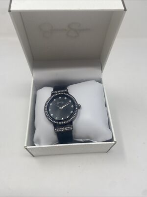 Jessica Simpson Black Metal Watch with Rhinestones e2fcb522-41c2-4b7b-bda3-  main image 4