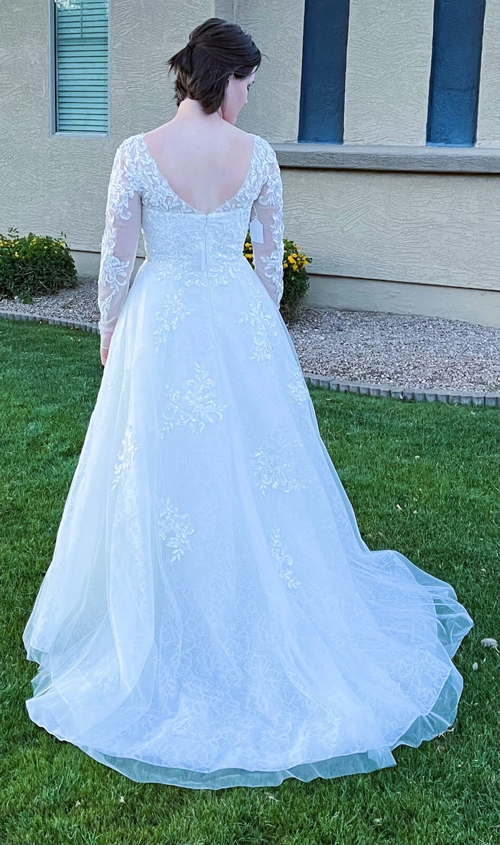 Oleg cassini blue wedding dress cheap