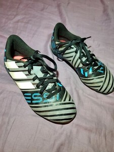 BOY'S ADIDAS NEMEZIZ MESSI 17.4 FxG SOCCER CLEATS SIZE 1.5  GREY/BLUE/WHITE/BLACK | eBay