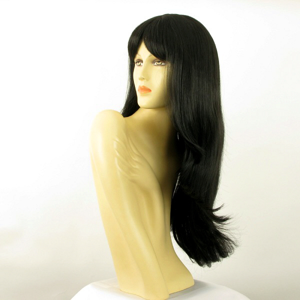 Parrucca donna lunga nero FLORA 1B pour changer de look en soirée - 2