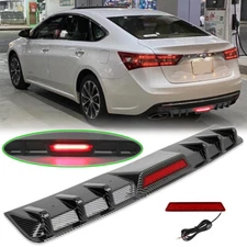 Rear Bumper Diffuser Splliter Lip LED Brake Light Carbon Fiber For Toyota Avalon