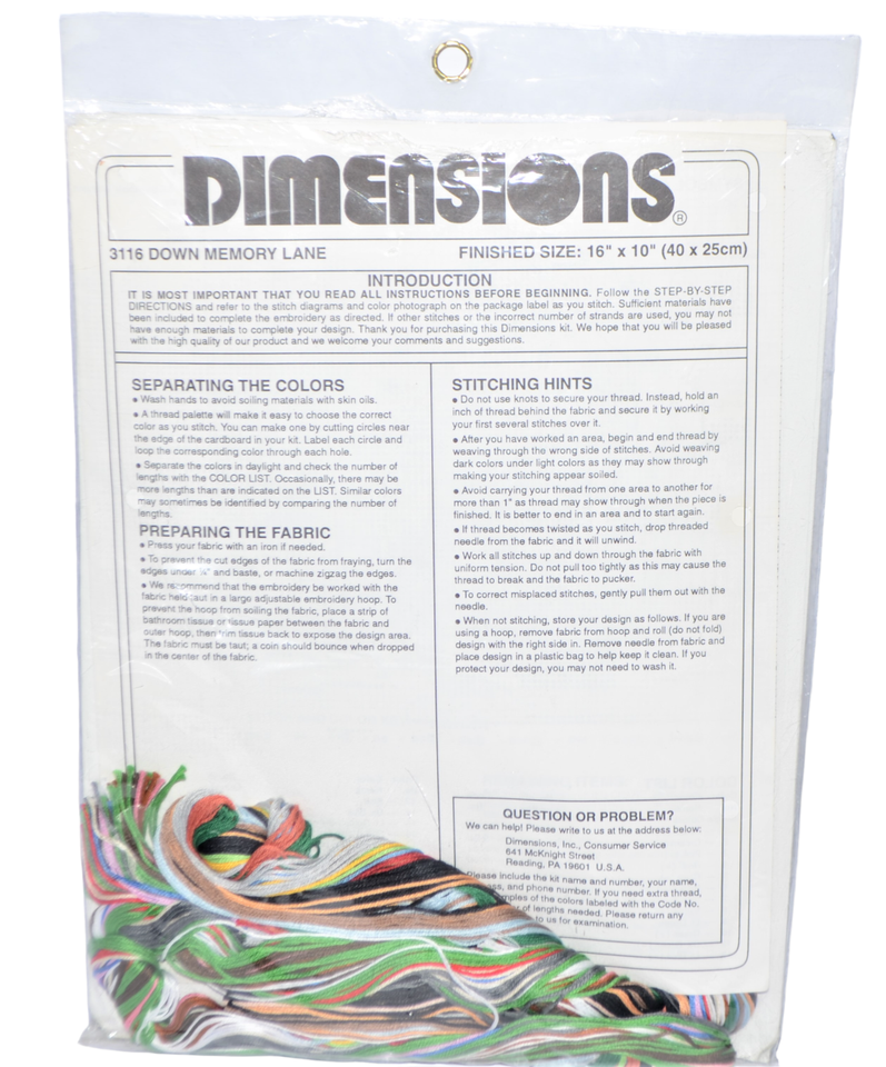 Dimensions Stamped Cross Stitch Kit DOWN MEMORY LANE 3116 Charles