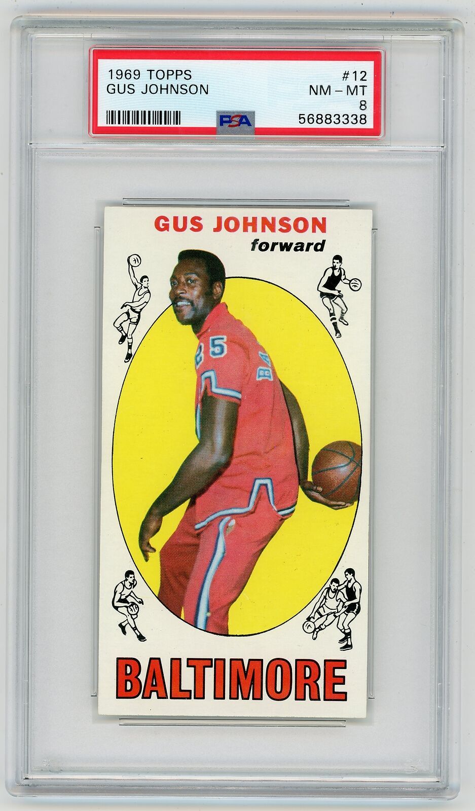1969 Topps #12 Gus Johnson PSA 8