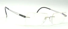Silhouette 7659 6051 Silver Black Rimless Eyeglass Frames 