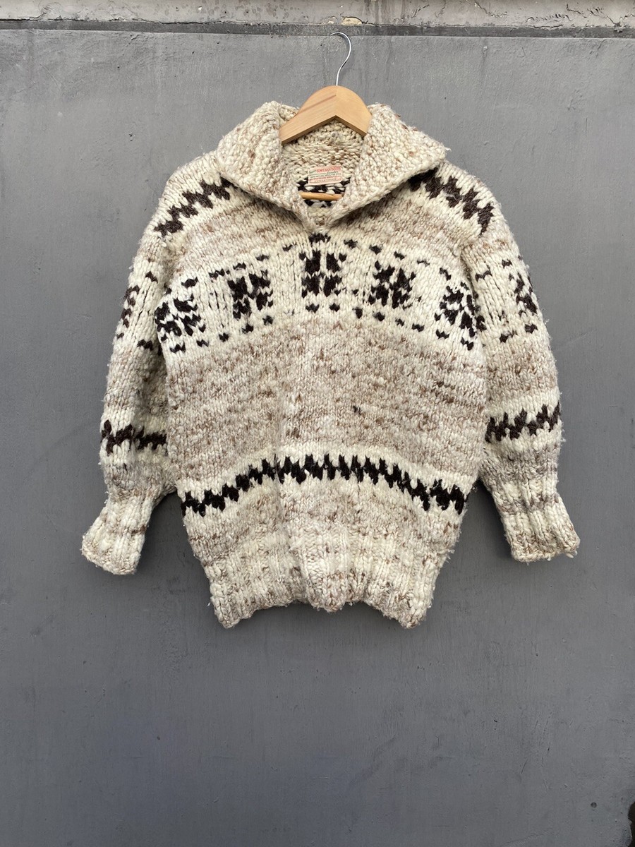 Cowichan Indian Vintage 60s 70s wool Sweater size S/M UNISEX