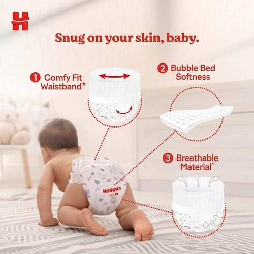 Pantaloni Huggies Comfort Wonder pannolino completo taglia piccola da 4 a 8 kg - Foto 3 di 5
