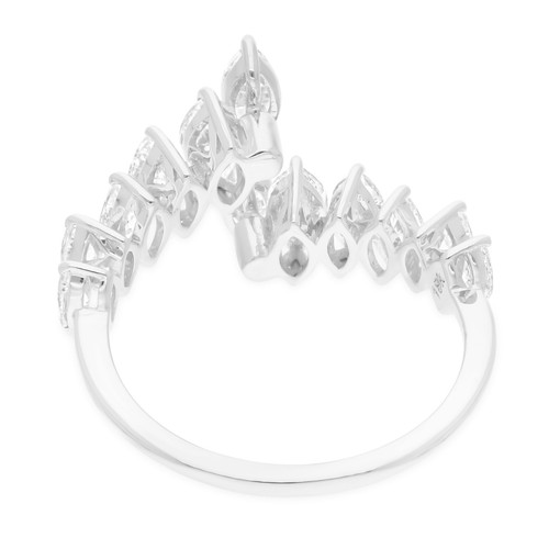 1.62 Ct H Color SI Clarity Natural Marquise Diamond Cuff Ring 18k White Gold - Picture 5 of 8