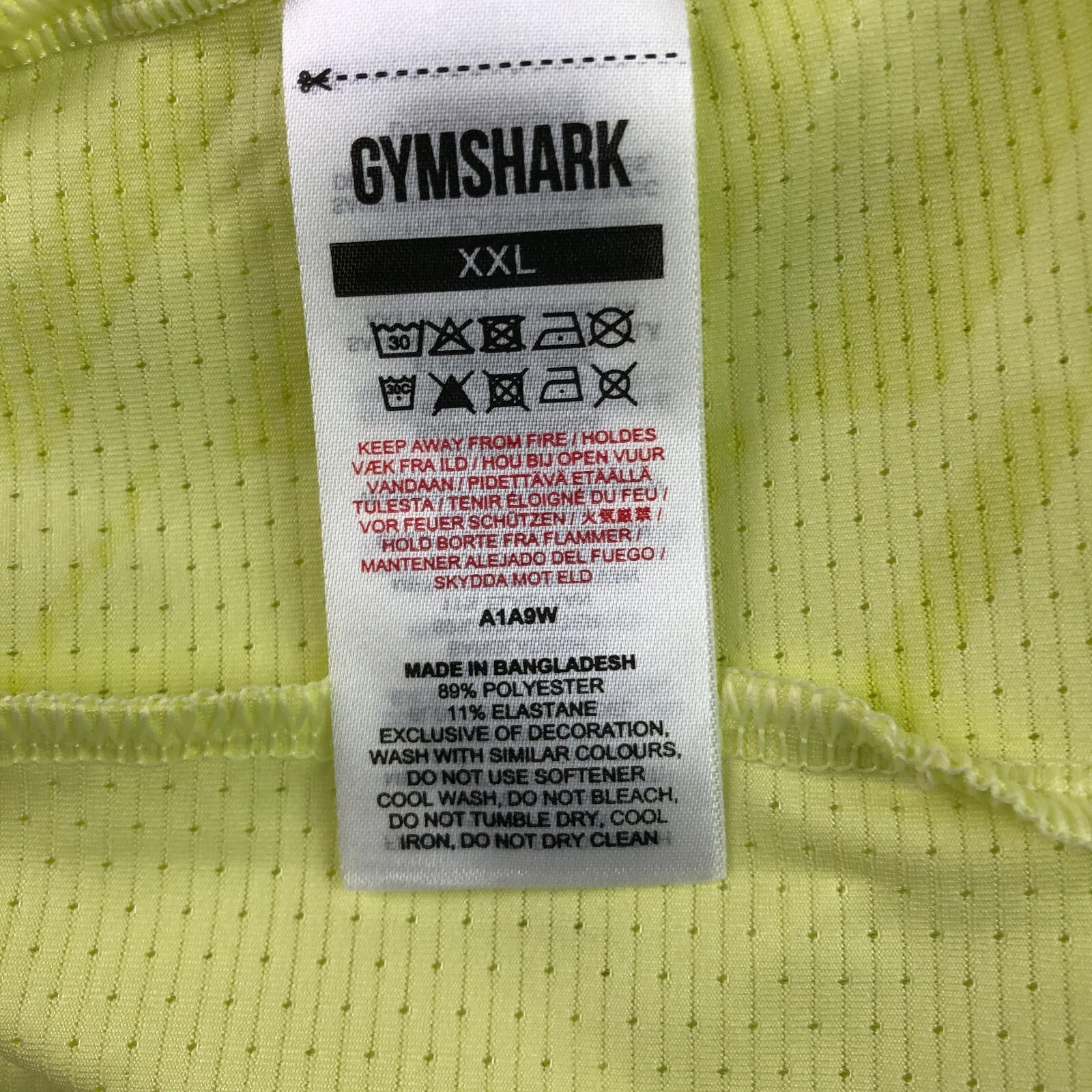 gymshark spellout logo t-shirt neon tank-top