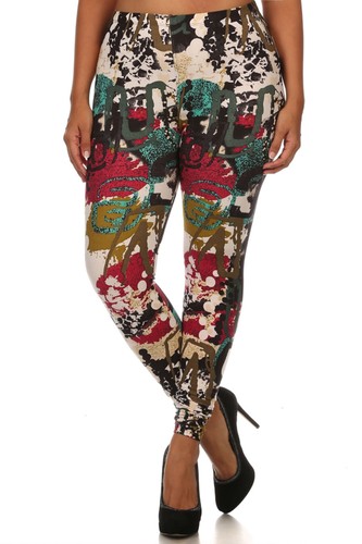 Womens Plus Size Graphic Print Pattern Buttery Soft Leggings - Picture 160 of 228