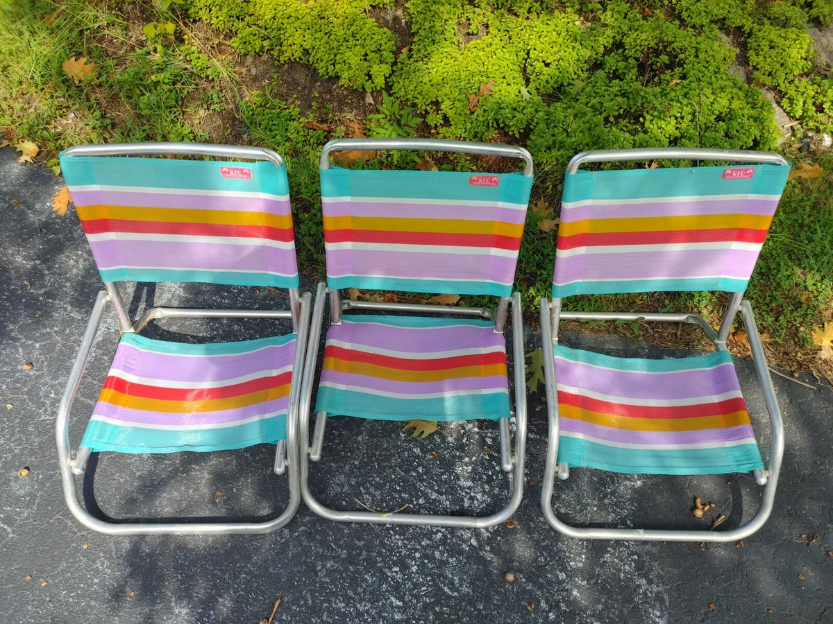 Vintage Rio Beach Collection Low Lawn Beach Aluminum Chairs lot of
