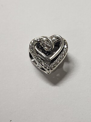 AUTHENTIC PANDORA SPARKLING ENTWINED HEARTS CHARM #799270C01 | eBay