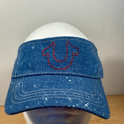 True Religion Denim Hat True Religion Women's Adjustable Denim Sun Visor  Speckled Blue