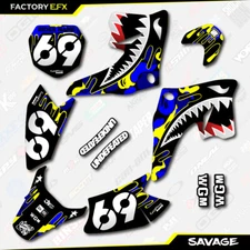 Blue & Yellow Savage camo Graphics Kit fits Suzuki Drz70 08-19 Drz 70 Decals