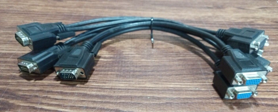 VGA Splitter Cable 1Ft 1 Male to 2 Female VGA Monitor Adapter Y Cable Set Of 3 - Image 2 of 4