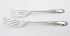International Sterling Silver in Brocade Pattern Dinner Fork 7 1/4" Salad 6 1/2"