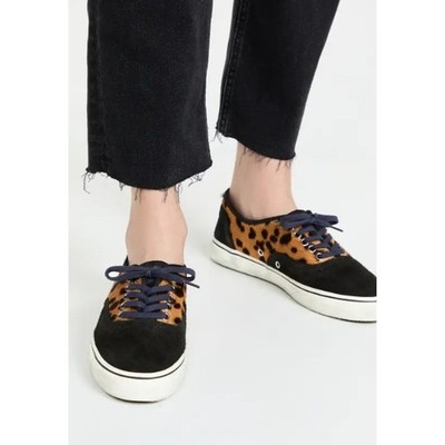 RE/DONE Women 70s Low Top Skate Sneakers EU 40 US 9.5 Tan Leopard Calf Hair NWOB