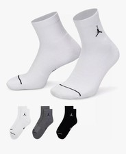 Jordan 3-Pairs Dri-Fit Everyday Cushion Ankle Socks L White/BLack/gray X9655-902