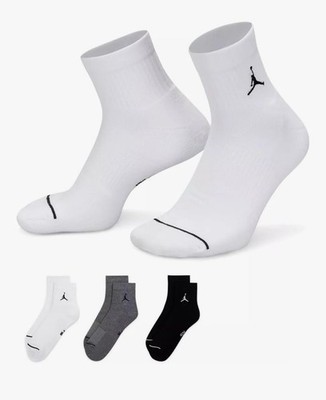 Jordan 3-Pairs Dri-Fit Everyday Cushion Ankle Socks L White/BLack/gray X9655-902