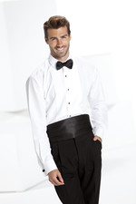 LOT OF 30 WHITE TUXEDO LAY DOWN COLLAR SHIRTS - Men's neck size 14.5'' to 19.5''