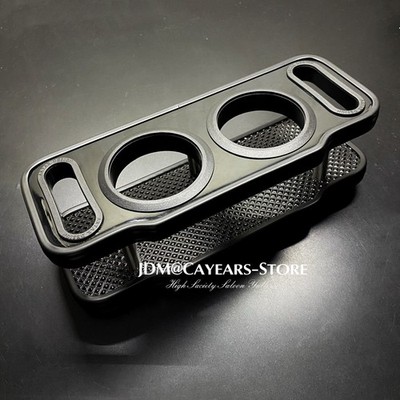 JDM JP Black Brim Luxury Cup Holder Drink Car Instrument Desk Table Universal
