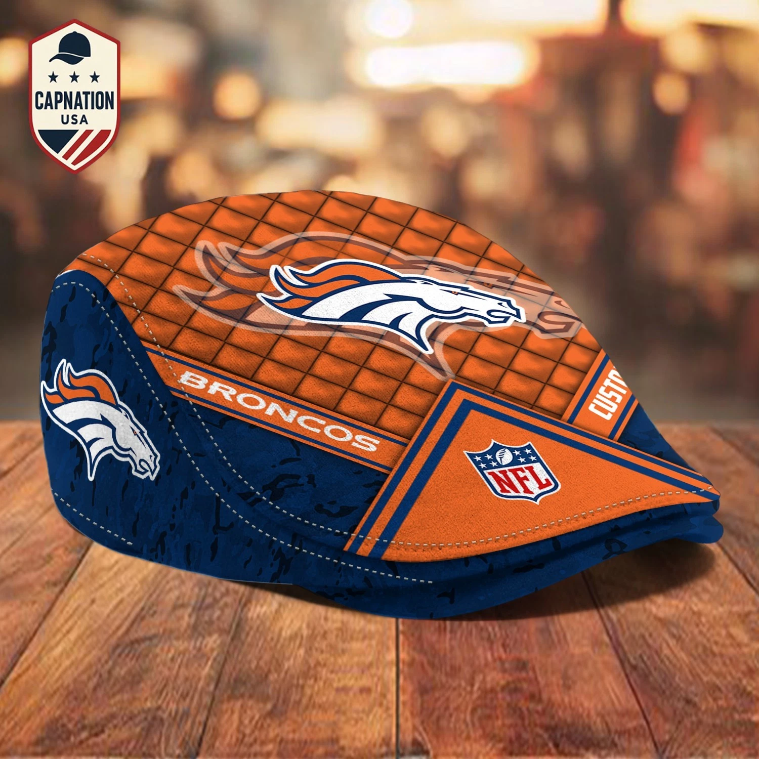 Denver-Broncos Jeff Cap Personalized Name football Jeff Cap Driving Cap Golf Cap M2