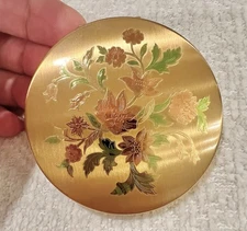 Vtg Elgin American Powder Compact Floral Design Unused Mint Condition! (1)