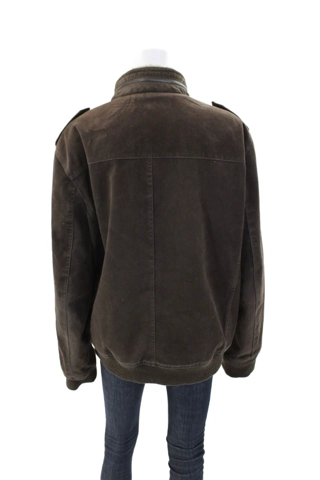 Chaqueta gruesa forrada con cremallera completa de algodón manga larga marrón talla L de Levis para mujer Foto 3 de 4