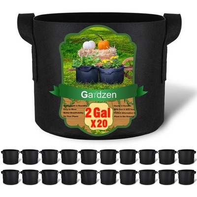 20 Pack 2 Gallon Grow Bags Aeration Fabric Pots With Handles Heavy Duty Grow