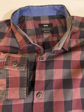 Boss Hugo Boss Mens Check Plaid Button Down Shirt Long Sleeve SIZE XL
