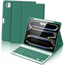 for iPad Pro 13 inch Case with Keyboard M5/M4 2025/2024, Green Dark Green