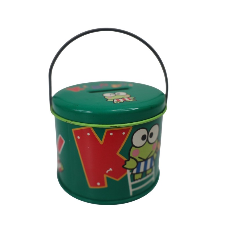 Vintage 1995 Sanrio Kerokero Keroppi Character Metal Tin Coin Bank