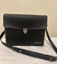 Vintage Sony Hard Case Black Textured Purse Camera/battery Electronics Rare