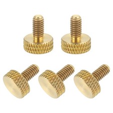 5Pcs Brass Knurled Thumb Screws M4x8mm Flat Grip Bolt Knobs Fasteners