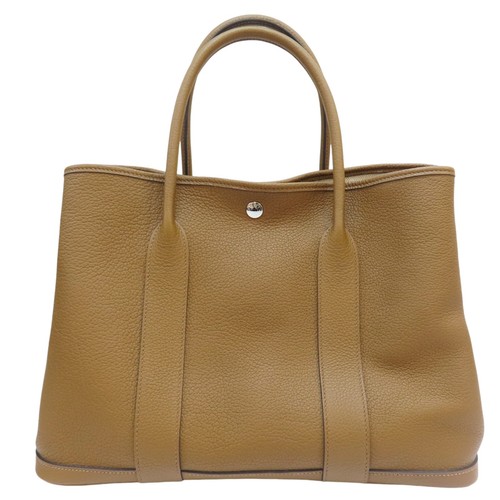 HERMES Garden Party 36 Handbag Togo Leather Brown D Stamp | eBay
