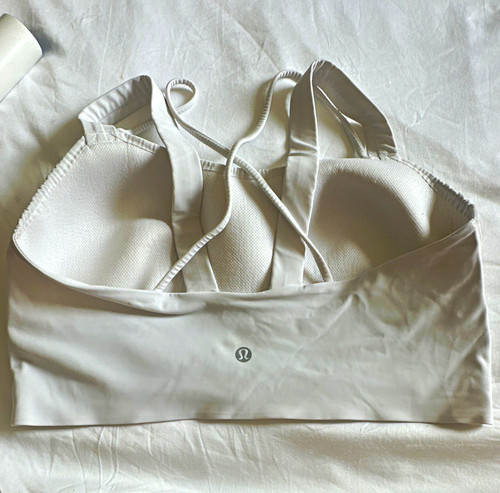 Lululemon athletica White Solid Crossback Wireless Pullover Sports Bra XL