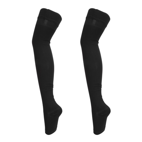 Open Toe Compression Socks Class II Black 23 To 32mmHg Elastic Support Stockings - Picture 11 of 24