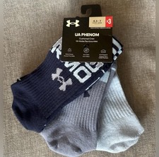 Youth Boy  s Under Armour Phenom Crew Socks New 4.5-7 3pair
