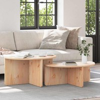 Couchtisch 2 Pcs NatüRlich 79 X 39.5 X 40 Cm Massivkiefer