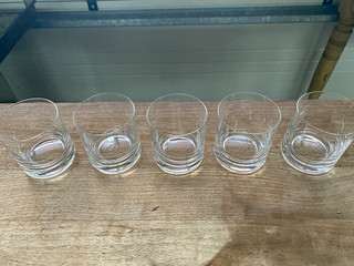 5x Whiskeygläser / Tumbler aus transparentem Glas rund modern ohne Aufdruck