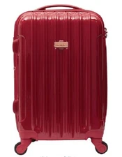 *kensie Alma Hardside Spinner Luggage, Expandable, Carmine Red, 20-Inch Carry-On