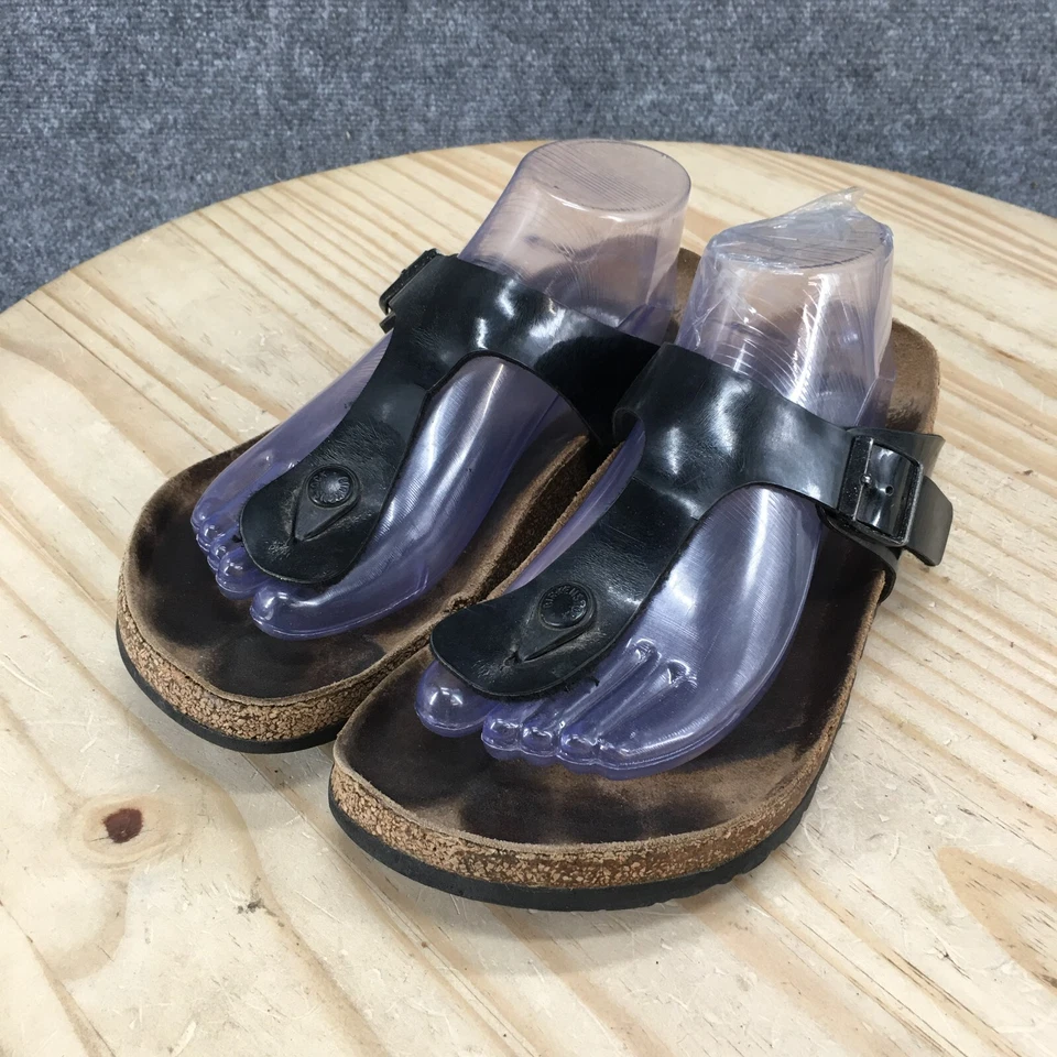 Sandalias Birkenstock para mujer 41 Gizeh Birko-Flor chanclas planas negras sin cordones Foto 3 de 4