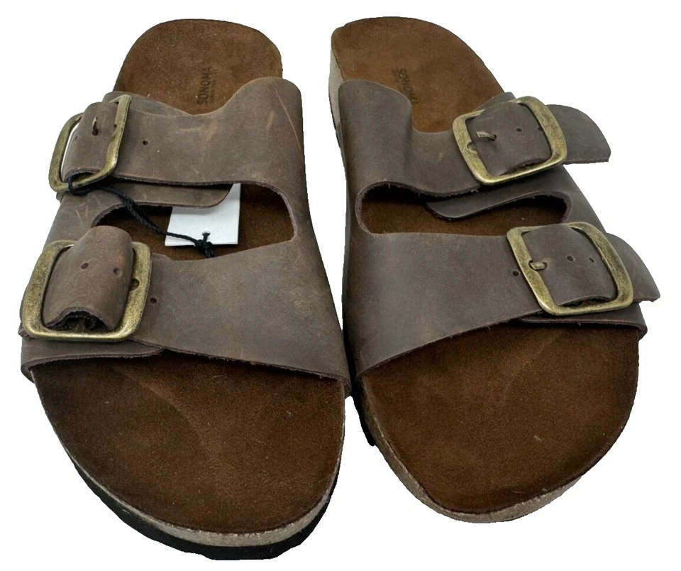 Sandalias Sonoma para mujer ilustraciones de doble correa deslizables marrón talla:10 196R Foto 2 de 4