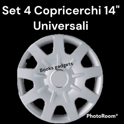 Topaz set 4 copricerchi universali ruote auto 14'' in ABS cromato