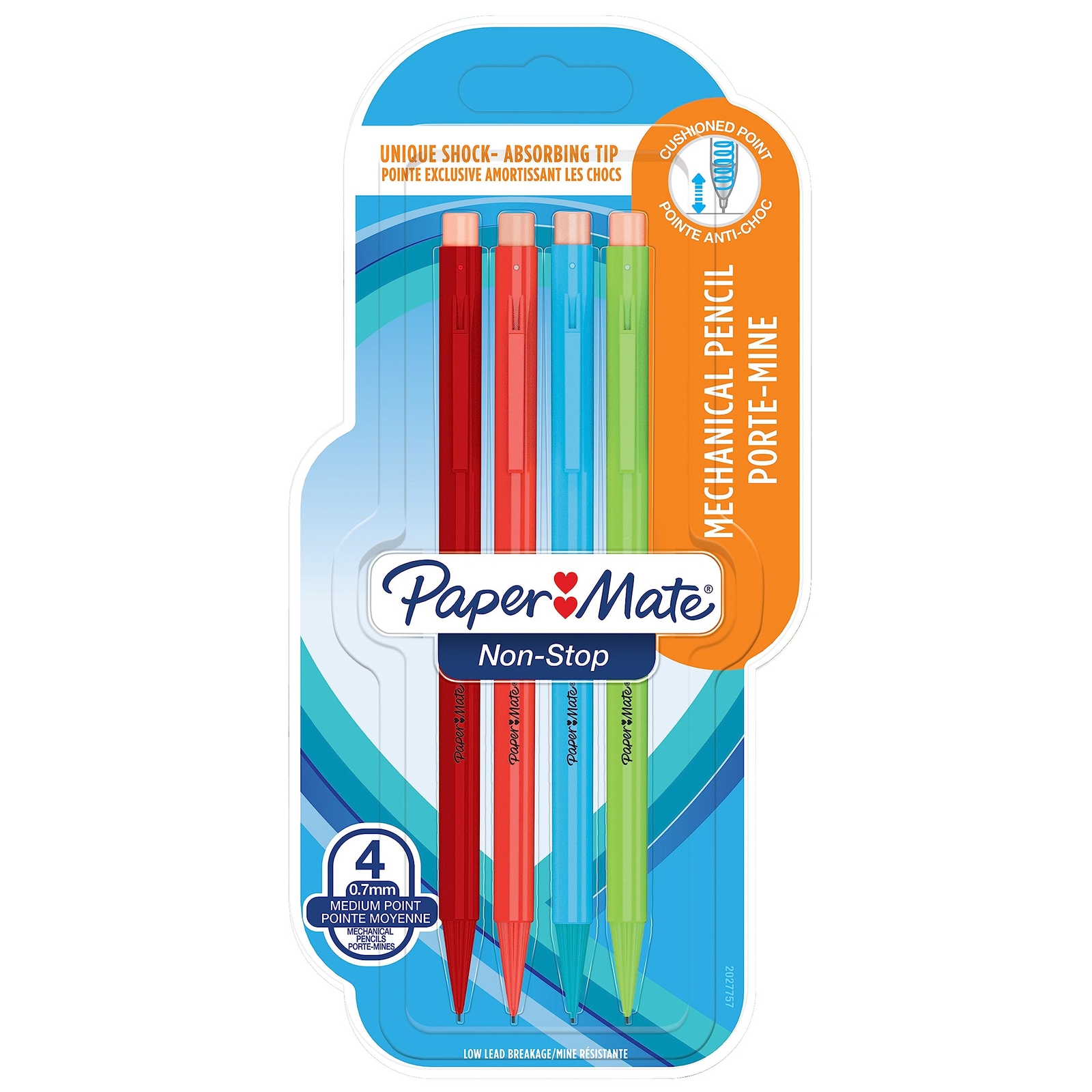 Paper Mate Non-Stop Mechanical Pencil   0.7mm   HB #2   Assorted Neon Barrel Col