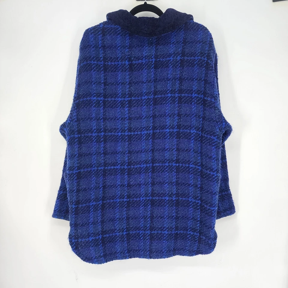 Boyne Valley Weavers Cardigan Women's Coatigan Size S Wool Blend Plaid Ireland - Image 2 of 4
