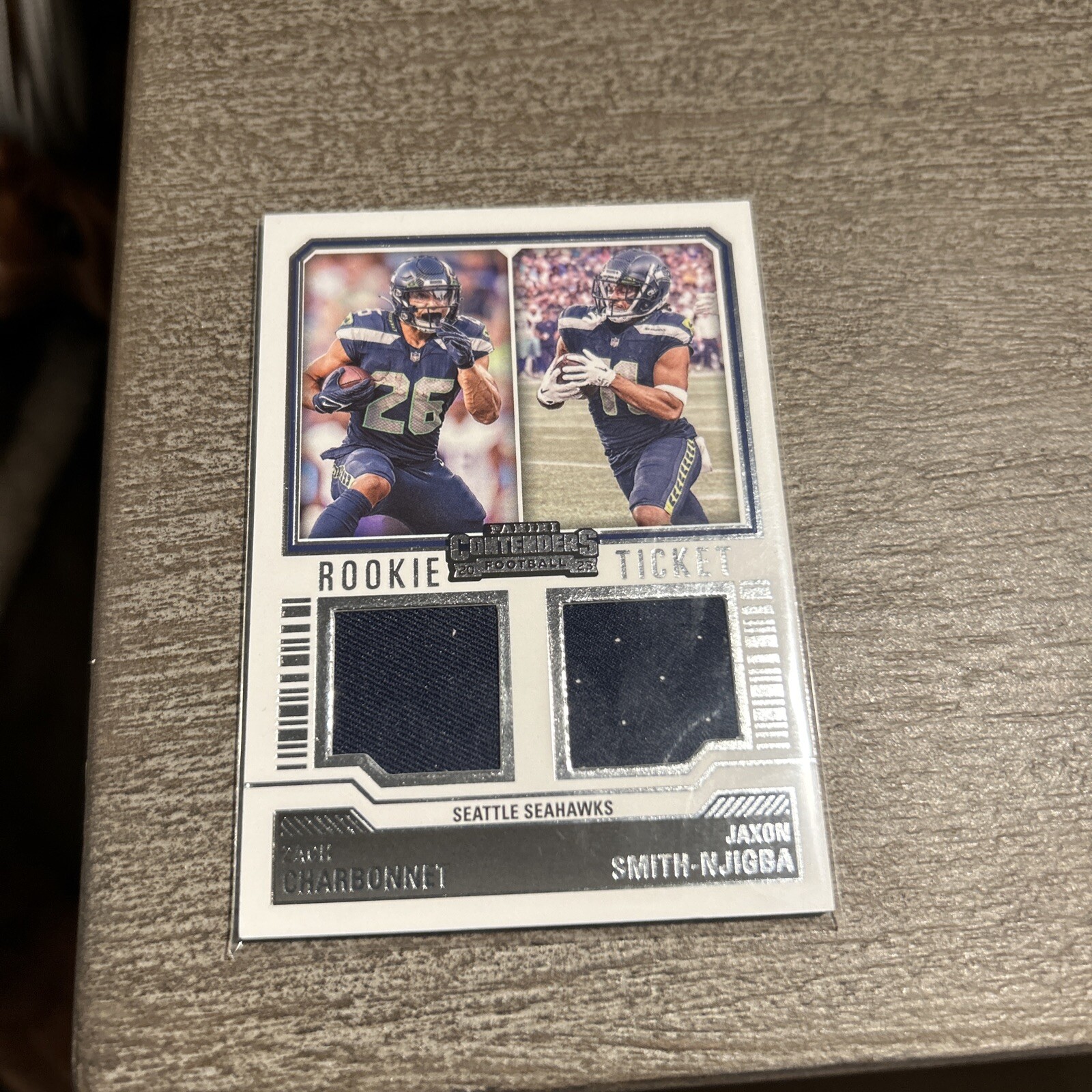 Rookie Ticket Dual Swatches #DS-13 Jaxon Smith-Njigba, Zach Charbonnet (MEM, RC