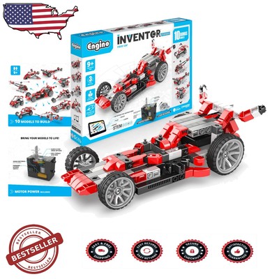 STEM Building Toys: Interactive 3D Motorized Race Car Set for Kids 9+, Gift Idea