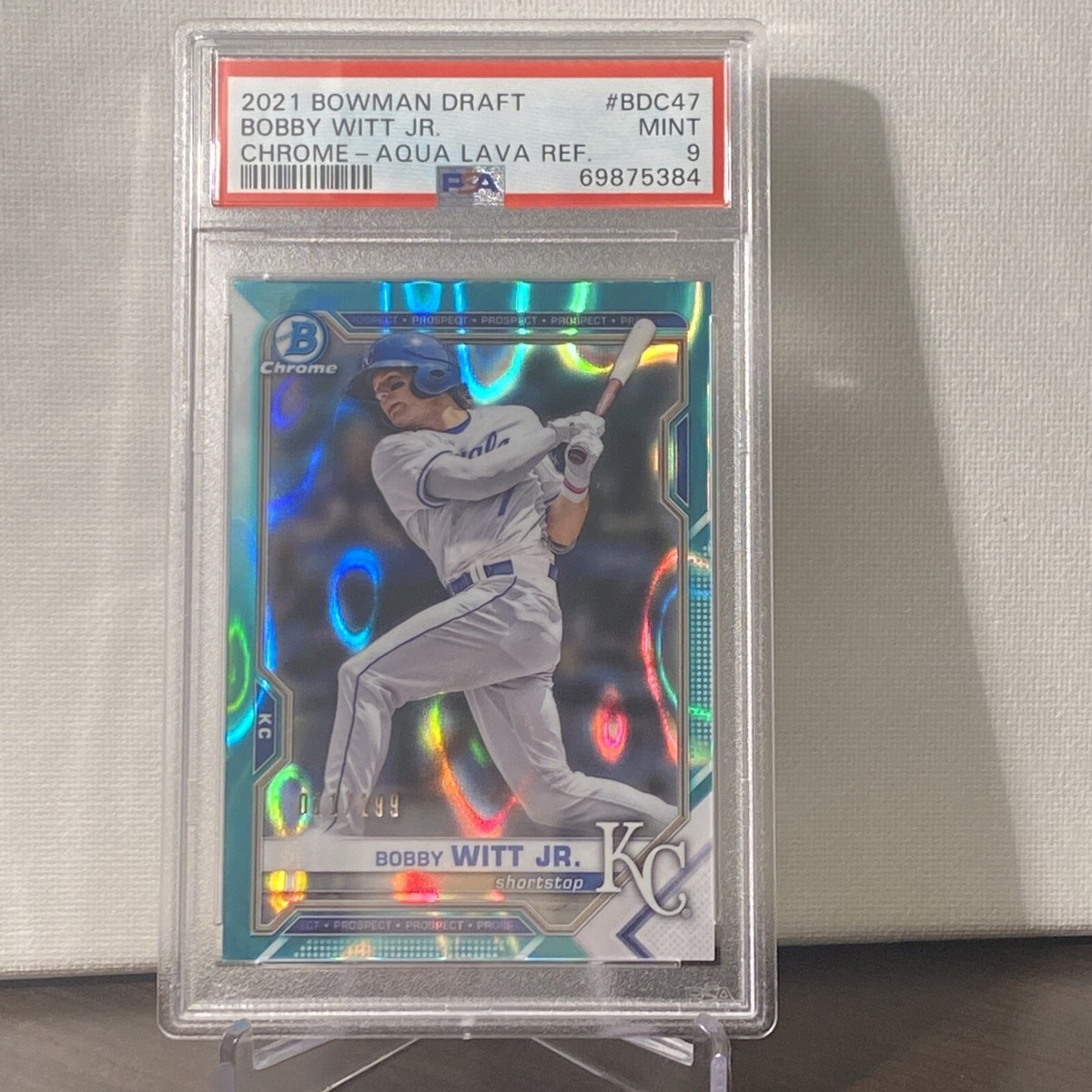 2021 Bowman Chrome Bobby Witt Jr. Aqua Lava Refractor /199 PSA 9 