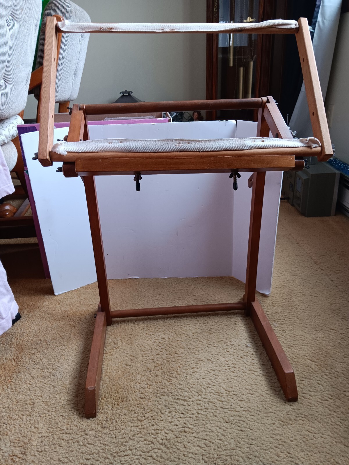 Vintage Needlework Frame Holder Floor Model for needlepoint, embroidery